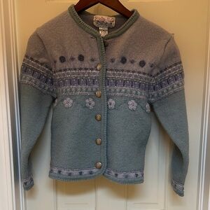 Tally Ho Kids Knit Jacket - Gray and Purple
